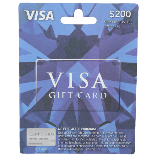 Visa $200 Gift Card $200 - 1 Each