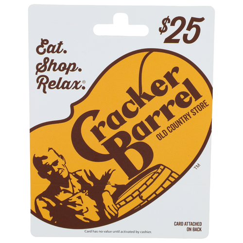 Cracker Barrel Gift Card $25 Old Country Store $25 - 1 Each