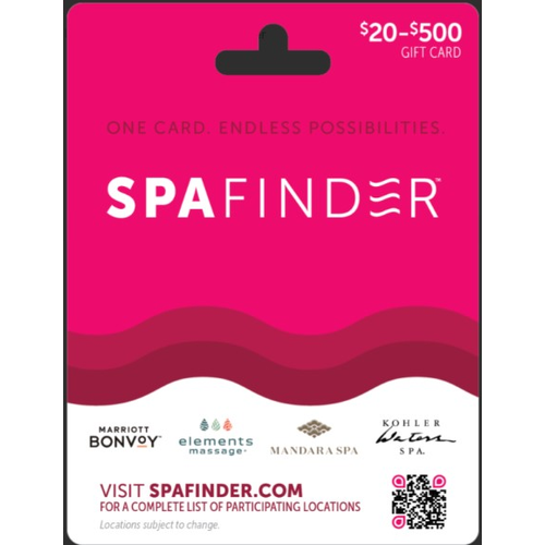 Spafinder (US) $25-500 Spa Gift Card - 1 Each