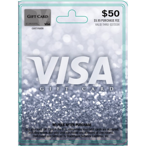 Visa Gift (SUN) $50 Card - 1 Each