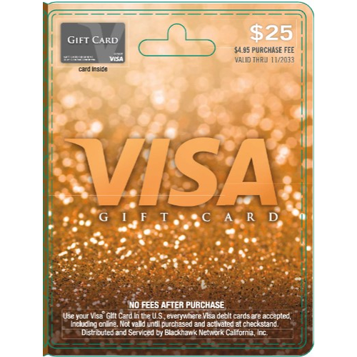 Visa Gift (SUN) $25 Card - 1 Each