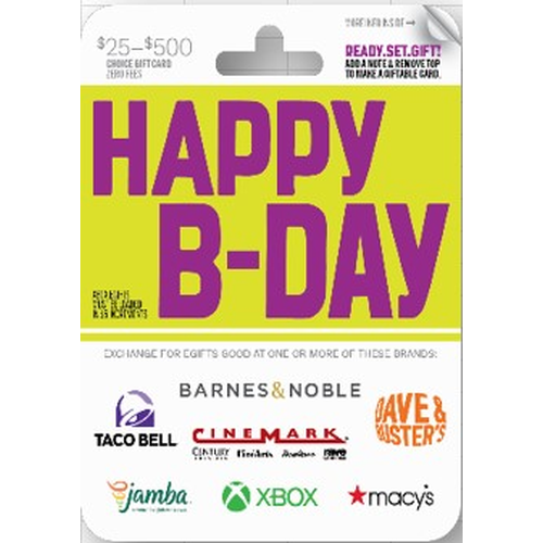 Original Content Swap $25-500 Happy B-Day Gift Card - 1 Each
