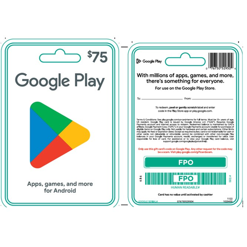Google Us $75 Play - 1 Each