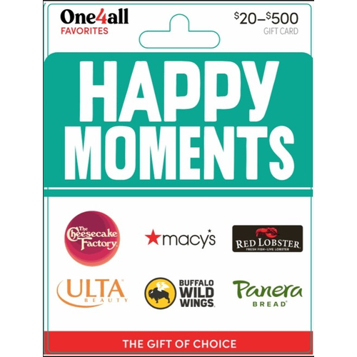 Original Content Private Label $20-500 Happy Moments Gift Card - 1 Each