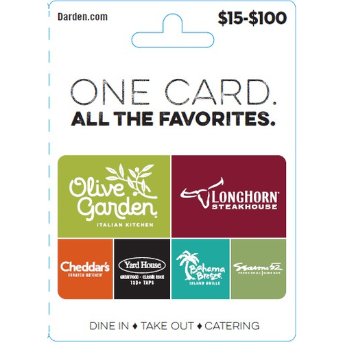 Darden Restaurants $15-$100 Gift Card - 1 Each