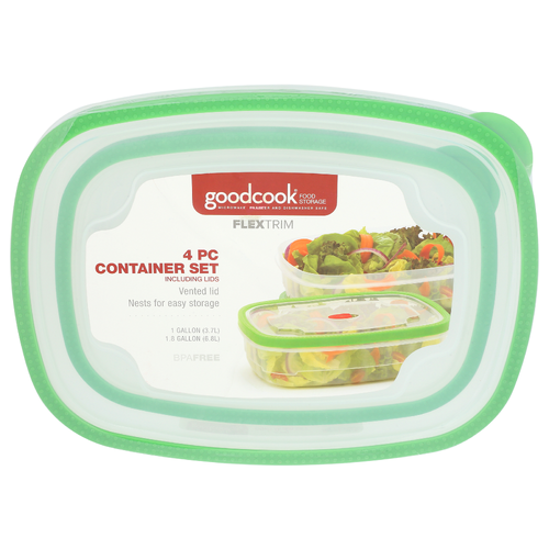 Goodcook Food Storage Container Set - 0.7 Gallon - 4 Count