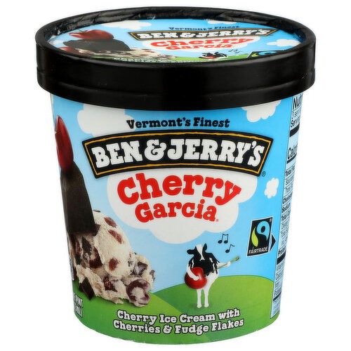 Ben & Jerry's Cherry Garcia Ice Cream With Cherries & Fudge Flakes - 1 Pint