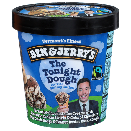 Ben & Jerry's Caramel & Chocolate The Tonight Dough Starring Jimmy Fallon Ice Creams - 1 Pint