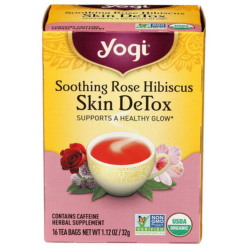 Yogi  Soothing Rose Hibiscus Skin Detox Tea Bags - 0.07 Ounce - 16 Count Image 1 of 2