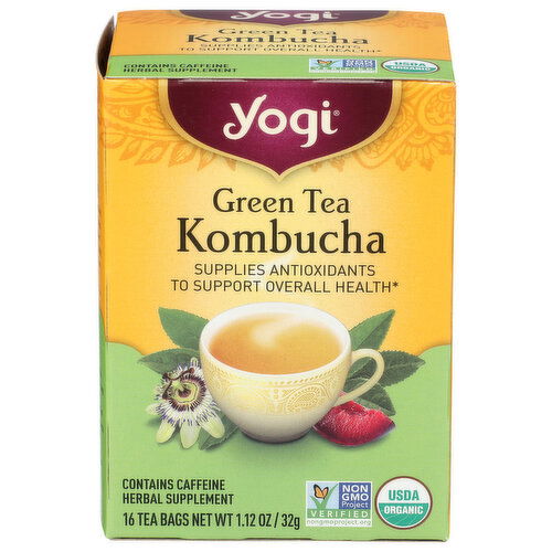 Yogitea Green Tea Fruity Kombucha - 0.07 Ounce - 16 Count