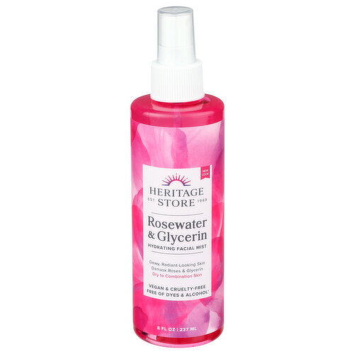 Heritage Store Rosewater & Glycerin Spray With Atomizer - 8 Fluid Ounce Image 1 of 2