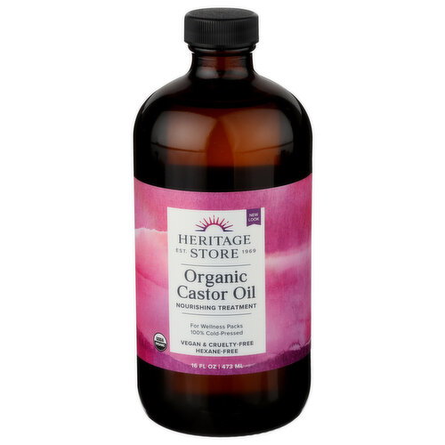 Heritage Store Organic Castor Oil - 16 Fluid Ounce