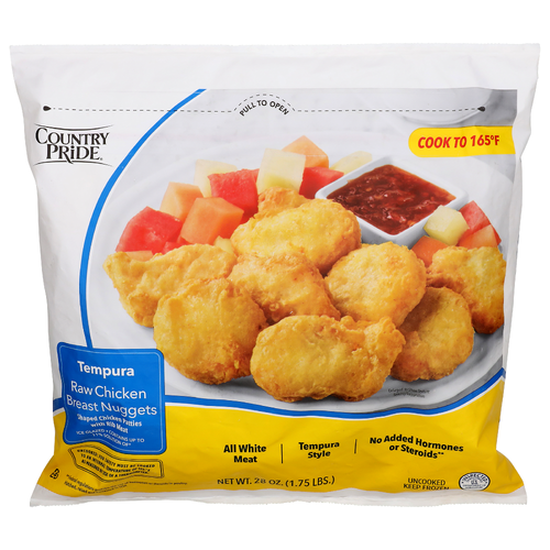 Country Pride Tempura Style Raw Chicken Breast Nuggets - 28 Ounce