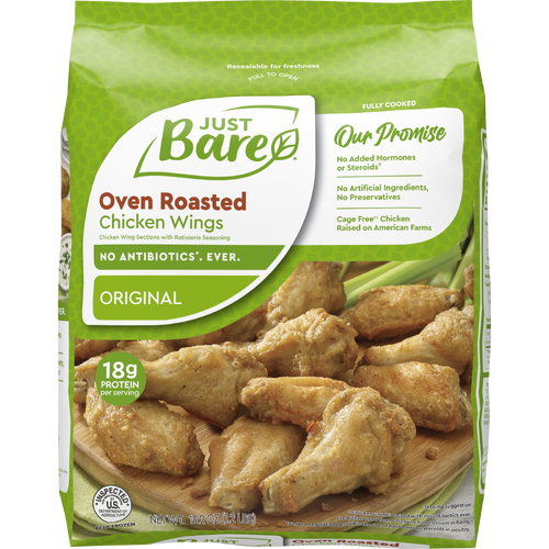 Just Bare Original Oven Roasted Chicken Wings - 19.2 Ounce