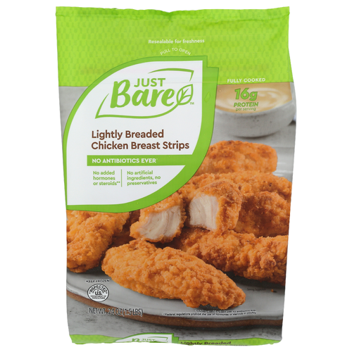 JUST BARE Lightly Breaded Breast Strip - 24 Ounce