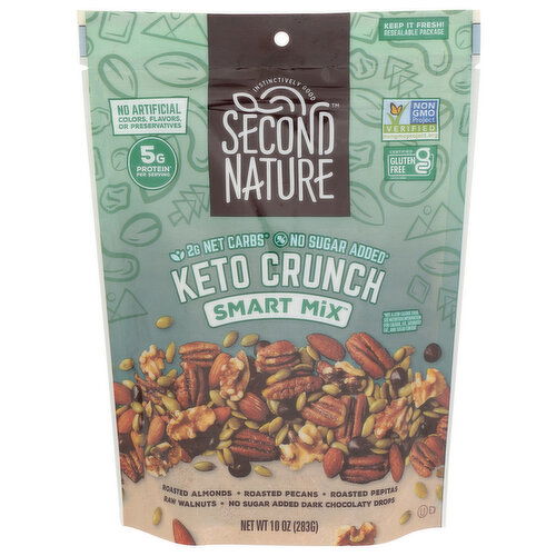 Second Nature Dried Fruit, Chocolate & Nuts Keto Crunch Smart Mix Trail - 10 Ounce - 1 Count