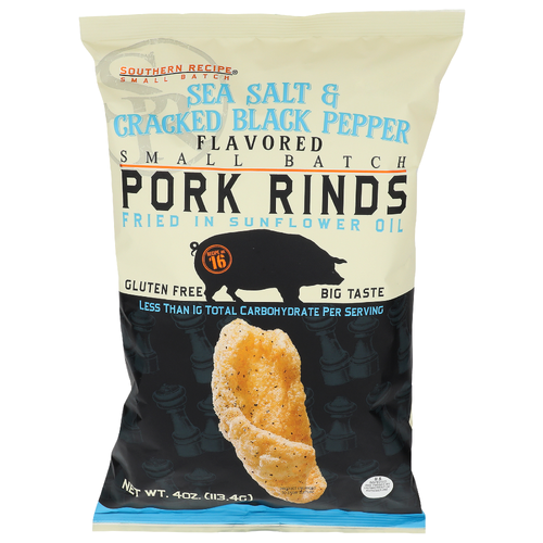 Southern Recipe Small Batch Sea Salt & Cracked Black Pepper Pork Rinds - 4 Ounce