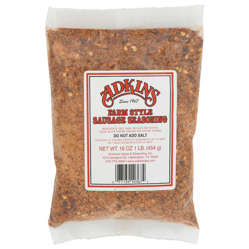 Adkins Farm Style Sausage Seasoning - 16 Ounce