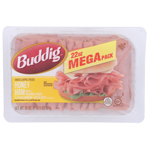 Buddig Smoked, Chopped, Pressed Honey Ham - 22 Ounce