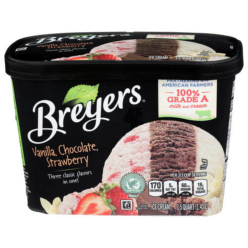 Breyers Vanilla Chocolate Strawberry Ice Cream - 1.5 Quart