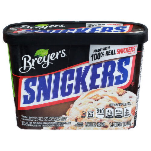 Breyers Light Ice Cream Snickers - 1.5 Quart