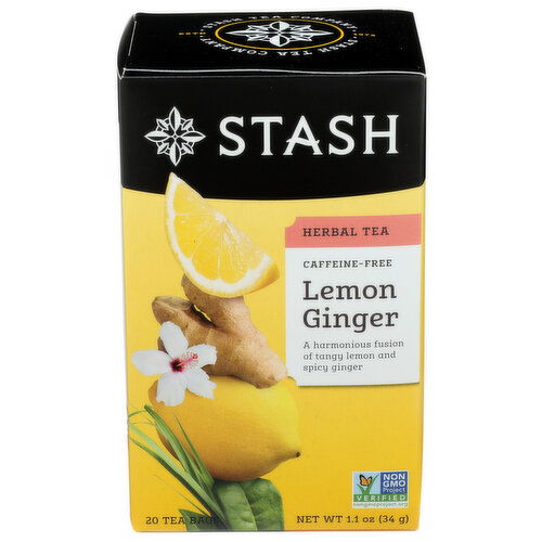 Stash Tea Lemon Ginger - 0.055 Ounce - 20 Count