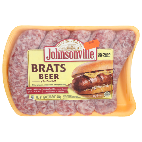 Johnsonville Brats Beer Bratwurst - 19 Ounce