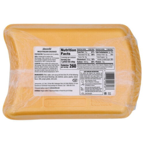 BROOKSHIRE'S Jv Sausage Mild Italian - 19 Ounce