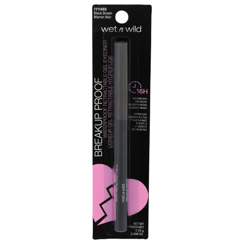 Wet N Wild 1111493 Black Brown Breakup Proof Waterproof Retractable Gel Eyeliner - 0.01 Ounce