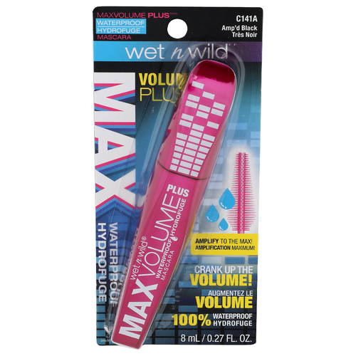 Wet N Wild C141a Amp'd Black Maxvolume Plus Mascara - 8 ml