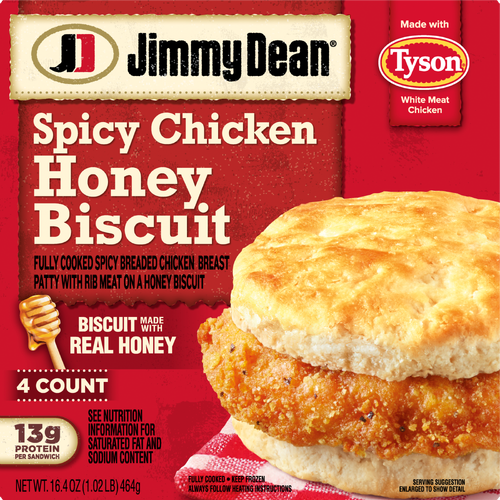 JIMMY DEAN Spicy Crispy Chicken Honey Biscuit - 16.4 Ounce