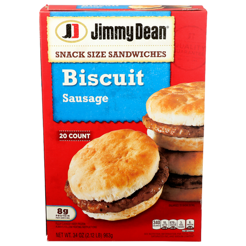 Jimmy Dean Snack Size Sandwiches Biscuit Sausage - 1.7 Ounce - 20 Count