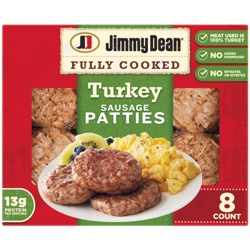 Jimmy Dean Fully Cooked Turkey Breakfast Sausage Patties - 8 Count Image 1 of 4