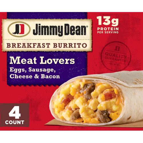 Jimmy Dean Frozen Meat Lovers Breakfast Burritos - 4 Count Image 1 of 4