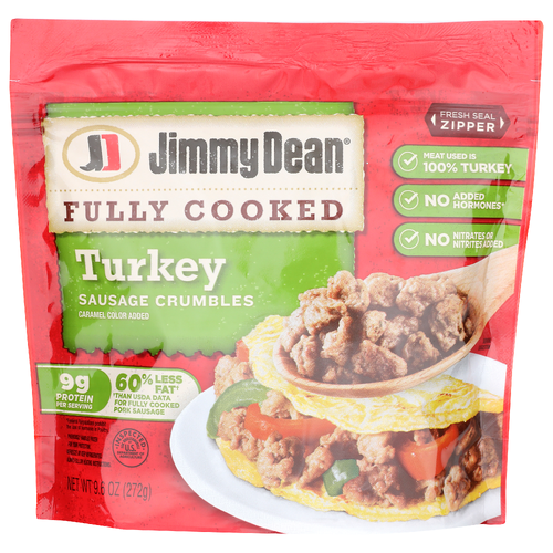 Jimmy Dean Fully Cooked Turkey Sausage Crumbles - 9.6 Ounce