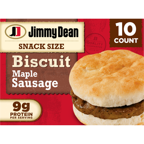 Jimmy Dean Snack Size Biscuit Breakfast Sandwiches With Maple Sausage, Frozen - 1.7 Ounce - 10 Count Image 1 of 4