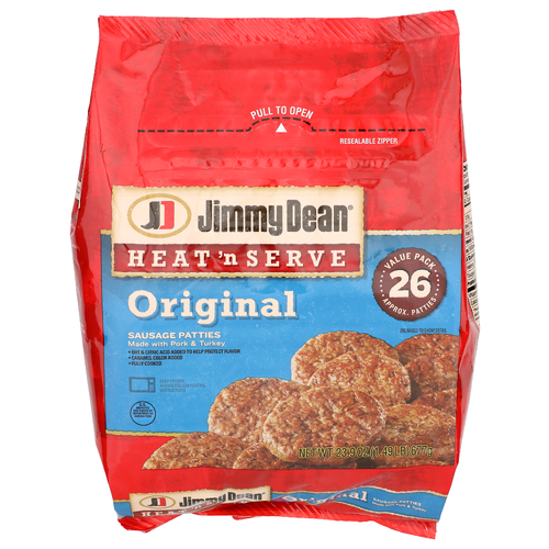 Jimmy Dean Original Heat 'n Serve Sausage Patties - 23.9 Ounce
