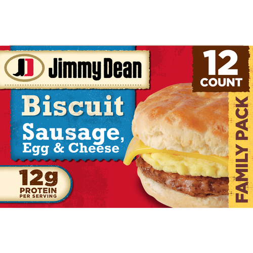 Jimmy Dean Biscuit Breakfast Sandwiches With Sausage, Egg, And Cheese, Frozen - 54 Ounce Image 1 of 4