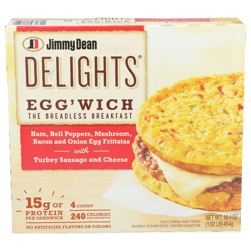 Jimmy Dean Delights Egg' Wich The Breadless Breakfast - 4.1 Ounce - 4 Count