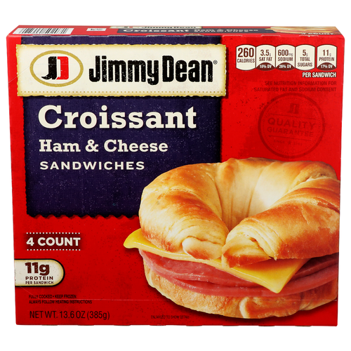 Jimmy Dean Croissant Ham & Cheese Sandwiches - 3.4 Ounce - 4 Count