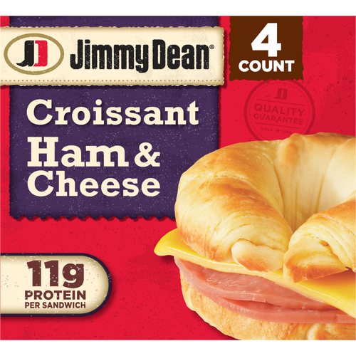 Jimmy Dean Croissant Breakfast Sandwiches With Ham And Cheese, Frozen - 4 Count Image 1 of 4