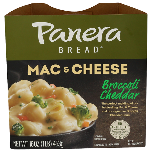 PANERA BREAD Creamy Blend Of White Cheddar Cheese Enveloping Tender Shells, Broccoli Florets And Shredded Carrots Mac Meets The Cafe's Ever-Popular Soup To Create a Mac & Cheese Bowl Vegetarian - 16 Ounce