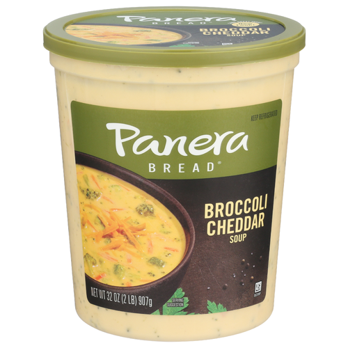 PANERA BREAD Chopped Broccoli And Shredded Carrots Simmered In a Velvety Smooth Cheese Sauce This Thick Soup Features With Select Seasonings Is Made No Artificial Preservatives, Sweeteners Or Flavors. Cheddar Cup - 32 Ounce