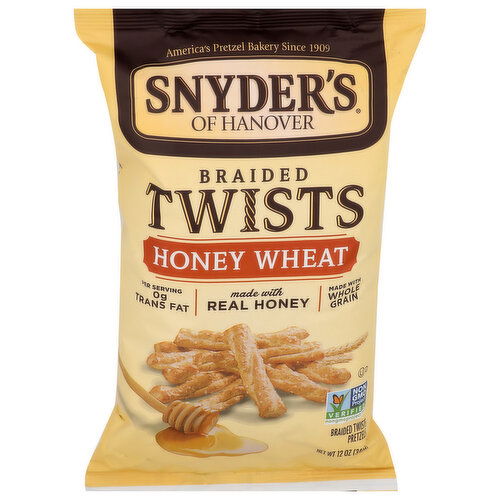 Snyder's Of Hanover Honey Wheat Braided Twists Pretzels - 12 Ounce