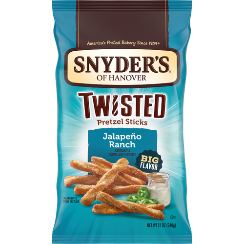 Snyder's of Hanover Jalapeño Ranch Flavored Pretzel Sticks - 12 Ounce Image 1 of 2
