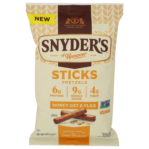 SNYDER's Of Hanover Honey Oat & Flax Pretzel Sticks - 8 Ounce Image 1 of 4