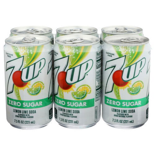 7 Up Lemon Lime Soda - 7.5 Fluid Ounce - 6 Count