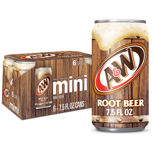 A&W Root Beer Soda - 1.25 Fluid Ounce - 6 Count