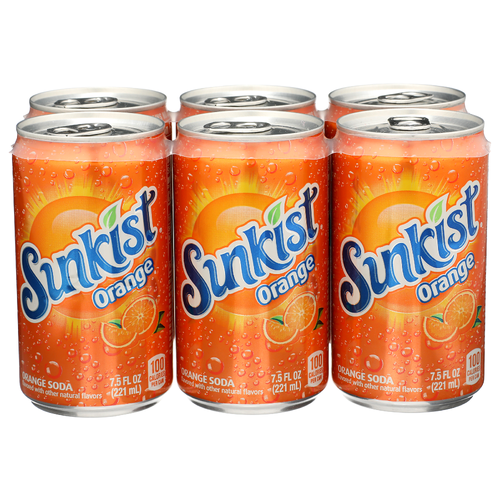 Sunkist Orange Soda - 7.5 Fluid Ounce - 6 Count