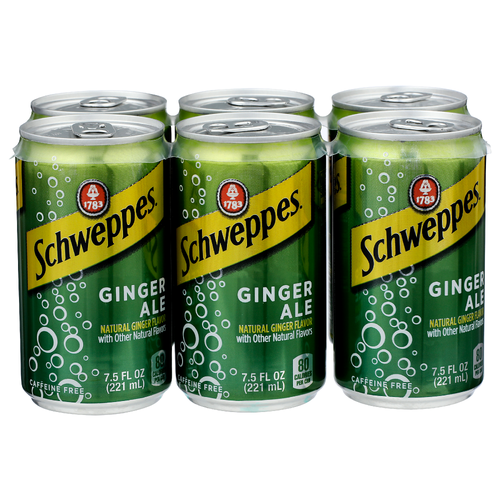 Schweppes Ginger Ale - 7.5 Fluid Ounce - 6 Count